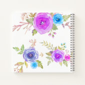 紫のフローラ水色sketchbookスクリプト名 ノートブック (裏面)
