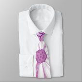 紫のフローラ点々のある部族デイジータトゥーパターン ネクタイ (タイ)