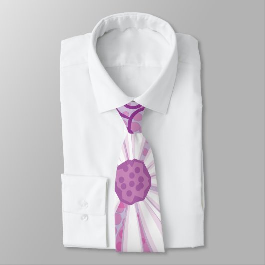 紫のフローラ点々のある部族デイジータトゥーパターン ネクタイ (タイ)