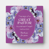 紫のフローラ牧師の感謝 フォトプラーク (正面)