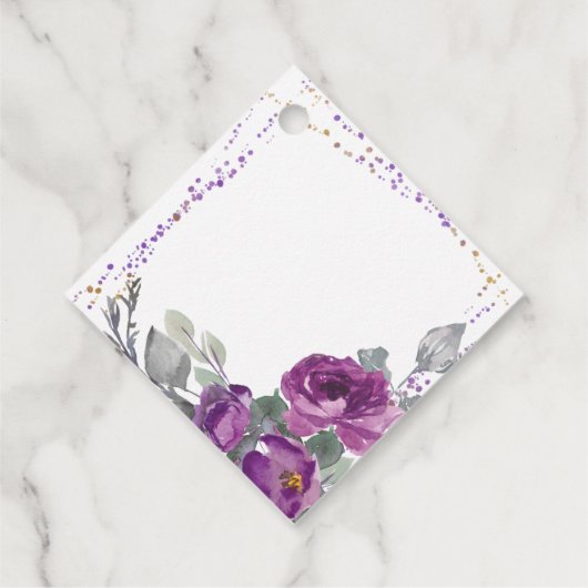 紫のフローラ紙吹雪とスクリエレガントプト フェイバータグ (裏面)