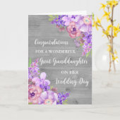 紫のフローラ素晴らし孫娘の結婚式 カード (黄色い花)