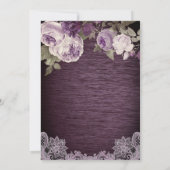 紫のフローラ素朴の赤ちゃん 招待状 (裏面)