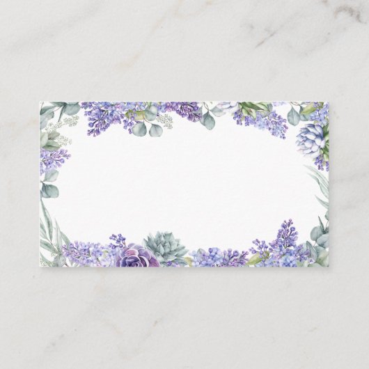紫のフローラ結婚のオンライン詳細 エンクロージャーカード (裏面)