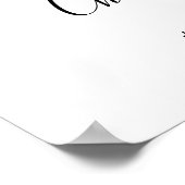 紫のフローラ結婚の歓迎サイン ポスター (角)