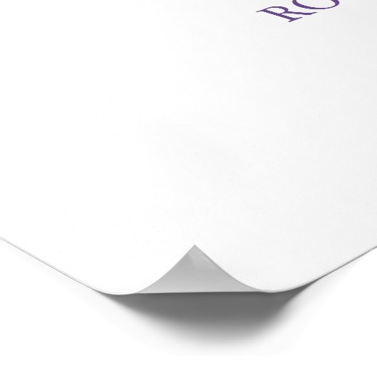 紫のフローラ結婚の歓迎サイン ポスター (角)