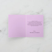 紫のフローラ結婚写真の折り畳み サンキューカード (内部)