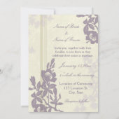 紫のフローラ結婚式招待状カード 招待状 (裏面)
