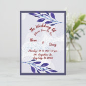 紫のフローラ結婚式招待状：夢 シーズンカード (スタンド正面)