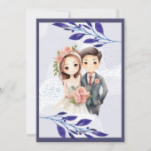 紫のフローラ結婚式招待状：夢 シーズンカード (裏面)