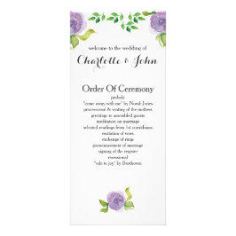 紫のフローラ結婚式 ラックカード