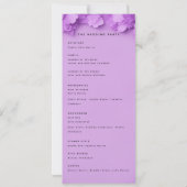 紫のフローラ結婚式 招待状 (裏面)