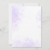 紫のフローラ緑の水の色ベビーシャワー 招待状 (裏面)
