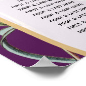 紫のフローラ緑の金ゴールド結婚のシーティングチャート ポスター (角)