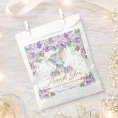 紫のフローラ花かわいい象の赤ちゃんシャワー フェイバーバッグ (クリップ留めされた状態)