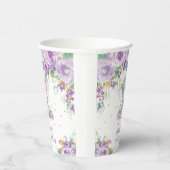 紫のフローラ花かわいい象の赤ちゃんシャワー 紙コップ (右)