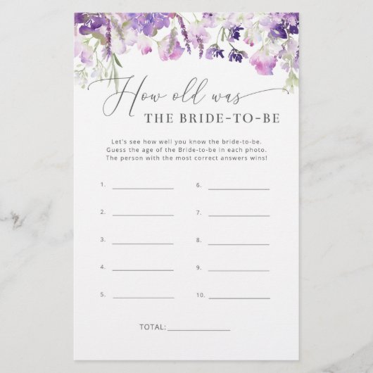 紫のフローラ花嫁は何歳になる予定だった (正面)