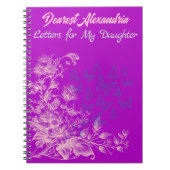 紫のフローラ蝶の手紙を私の娘に ノートブック (正面)