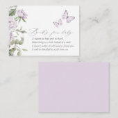 紫のフローラ蝶の赤ちゃんシャワーブックベビー エンクロージャーカード (正面/裏面)