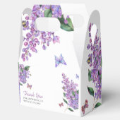 紫のフローラ蝶の赤ちゃんシャワー フェイバーボックス (オープン)