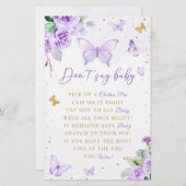 紫のフローラ蝶は赤ちゃんシャワーゲームと言わない 便箋 (正面/裏面)