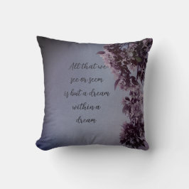 紫のフローラ詩 クッション