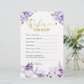 紫のフローラ赤ちゃんシャワーお茶の願いベビー (スタンド正面)