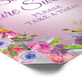 紫のフローラ赤ちゃんシャワーベビー甘いテイクトリート ポスター (角)