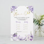 紫のフローラ赤ちゃんシャワー茶どのように老いた両親 (スタンド正面)