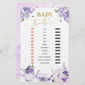 紫のフローラ赤ちゃんシャワー茶パーティーベビー特性 (正面/裏面)