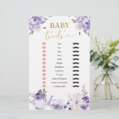 紫のフローラ赤ちゃんシャワー茶パーティーベビー特性 (スタンド正面)