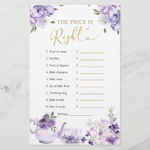 紫のフローラ赤ちゃんシャワー茶価格は右