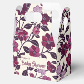 紫のフローラ赤ちゃんシャワー フェイバーボックス (オープン)