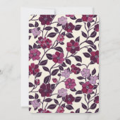 紫のフローラ赤ちゃんシャワー 招待状 (裏面)