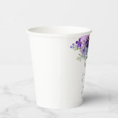 紫のフローラ赤ちゃんシャワー 紙コップ (右)
