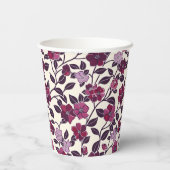 紫のフローラ赤ちゃんシャワー 紙コップ (裏面)