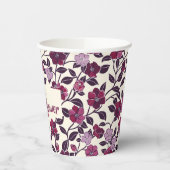 紫のフローラ赤ちゃんシャワー 紙コップ (左)