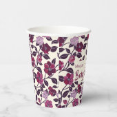 紫のフローラ赤ちゃんシャワー 紙コップ (右)