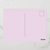 紫のフローラ金ゴールドベビーの開花シャワー 箔招待状ポストカード (裏面)