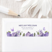 紫のフローラ開花蝶 ラベル (インサイチュ)