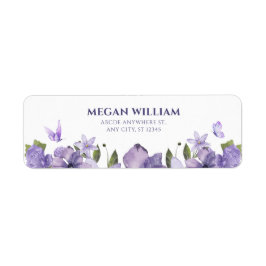 紫のフローラ開花蝶 ラベル