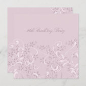 紫のフローラ90番目のバースデーパーティ招待状 招待状 (正面/裏面)