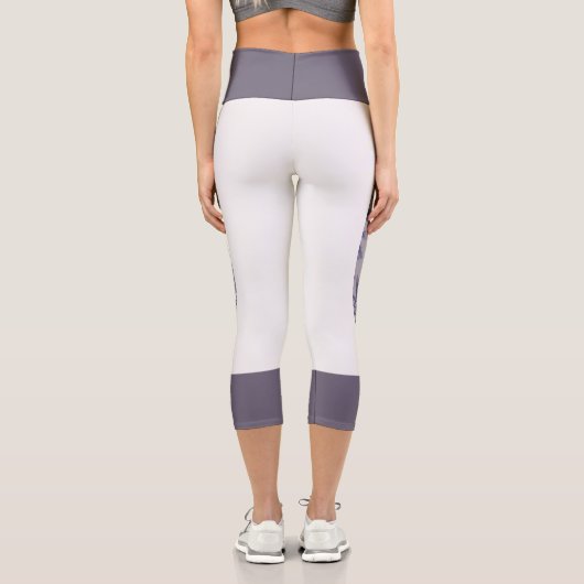 紫のフローラ(ダークパープルバンド) カプリレギンス (裏面)