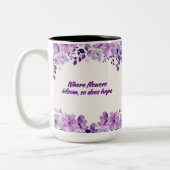 紫のフローラ ツートーンマグカップ (左)