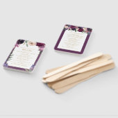 紫のフローラ |パーソナライズされた結婚式 プログラム ハンドファン (組立なし)