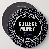 紫のフローラ |ヒントを参照 |大学のお金 缶バッジ (正面&裏面)