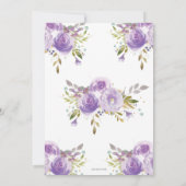 紫のフローラ·ベイビー·シャワー·ハイティー·パーティー·ベイビー·ガール 招待状 (裏面)