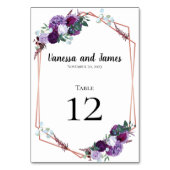 紫のフローラ モダン テーブルナンバー (裏面)