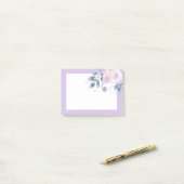 紫のフローラ、花 ポストイット (デスク上)