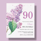 紫のフローラ | 90th予算誕生日招待状